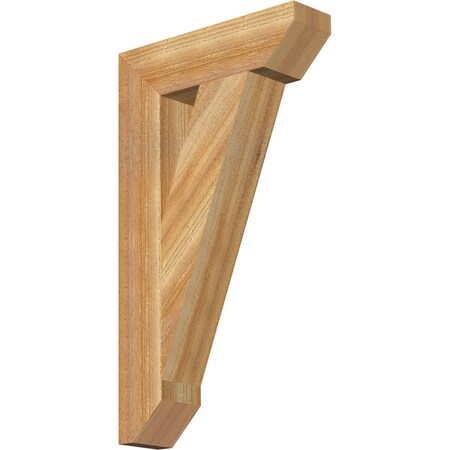 Ekena Millwork Traditional Slat Rough Sawn Bracket, Western Red Cedar, 4"W x 16"D x 28"H BKT04X16X28TRA06RWR